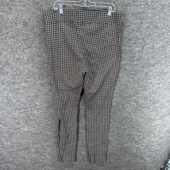Old Navy Pants Women XL Tall Black Plaid High Rise Flat Front Skinny Chino - Picture 2 of 8